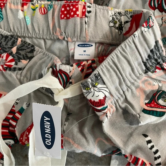 NWT Old Navy Holiday Flannel Pajama Pants kittycat - Picture 4 of 8